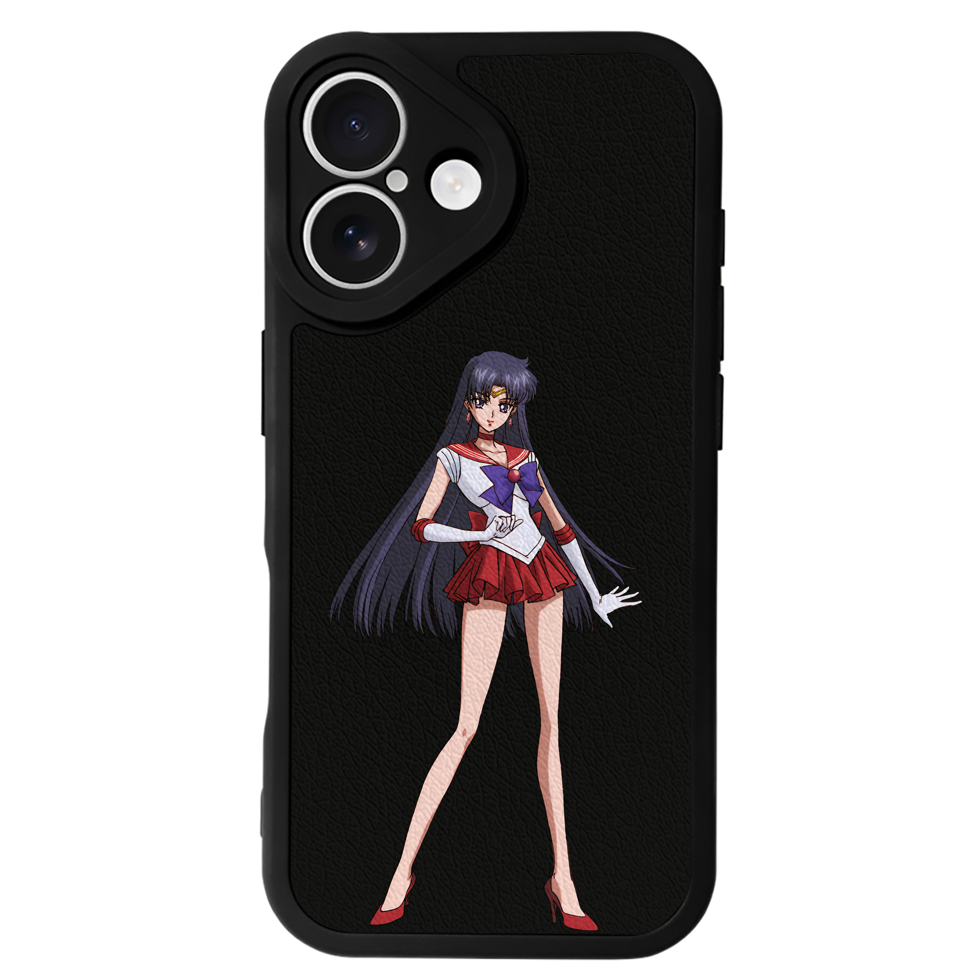 （画像用） 美少女戦士セーラームーン 火野レイ ひの レイ Sailor Moon Hino Rei （セーラーマーズ,Sailor Mars） 【iPhone 16シリーズ対応】シリコンスマホケース（レザー調） 材質：シリコン
